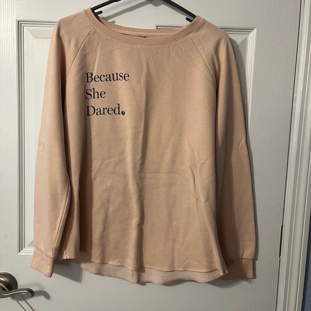 Peach Women's Sweatshirt - "Because She Dared" from Compete Every Day